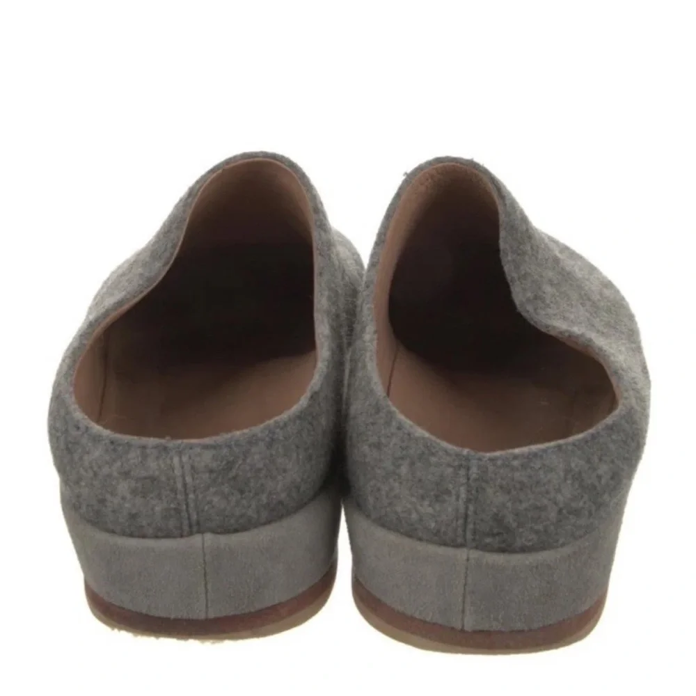 Lauren Manoogian Women's Charcoal Wool Flat Clogs Size 8 - Picture 2 of 5